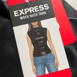 NWT Express Black Mock Neck Tank Top size XS